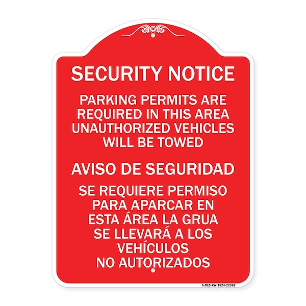 Parking Permits Are Required in This Area Unauthorized Vehicles Will Be Towed Aviso, RW-1824-22969